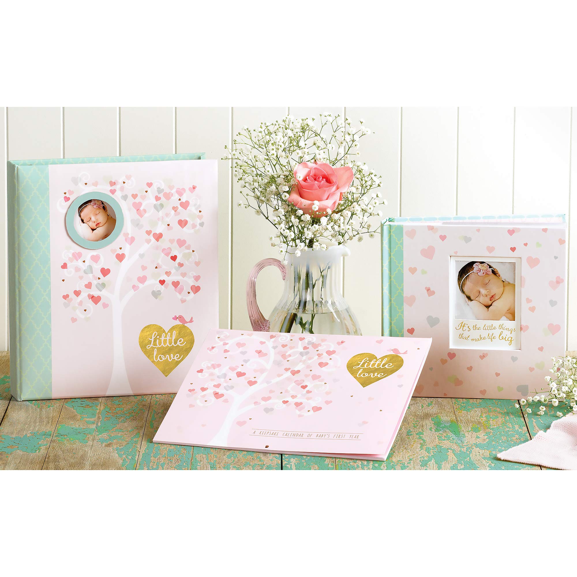 C.R. Gibson Gold and Pink Baby Calendar Family Tree, 11'' W x 18'' H