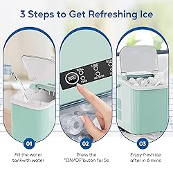 HealSmart Countertop Ice Maker Machine, Fast Making