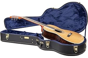 Crossrock Hard-Shell Wooden Case fits 12-Fret 00 Style Acoustic Guitar-Black (CRW620-0012BK)