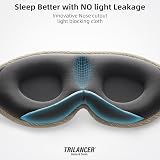 Trilancer 2026 Sleep Mask Eye Mask 3D Light Blocking Brown with Earplugs view 3