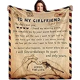 AOOCHUSS Gifts for Girlfriend to My Girlfriend Blanket Romantic Gifts for Her I Love You Throw Blankets Birthday Anniversary Blankets for Bed Sofa 50"x60"