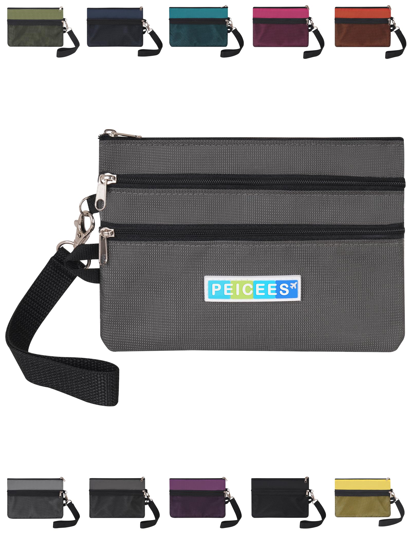 Photo 1 of Peicees World Travel Essentials Currency and Passport Organizers Cash Cards Tickets Holder RFID Blocking Wallet, Dark Gray