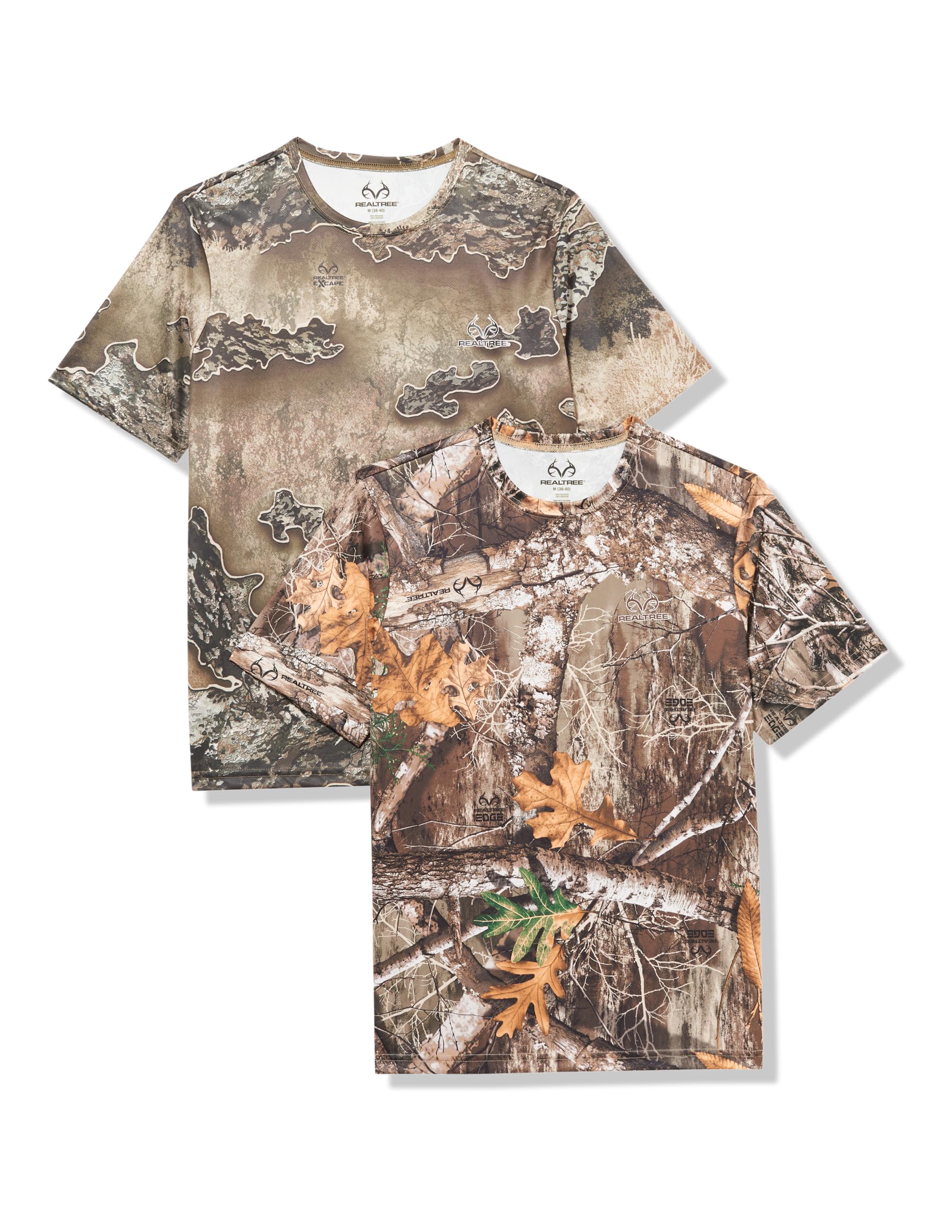 Realtree Men's 2 Pack Short Sleeve Performance Tees, Realtree Edge/Excape, Medium Image