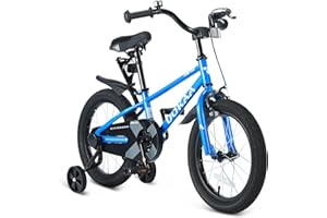 UOKAA Kids Bike 14 16 Inch for Boys & Girls Ages 3-7, Kids Bicycle with Training Wheels, Hand & Foot Brake, Adjustable Seat, High-Carbon Steel Frame, Easy to Ride Beginner Bike