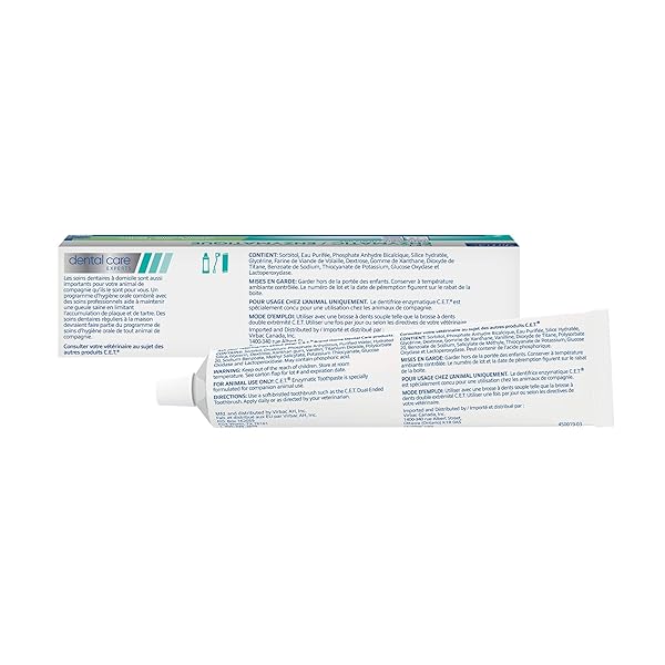 VIRBAC C.E.T.® ENZYMATIC TOOTHPASTE| TARTAR & PLAQUE CONTROL FOR FRESH BREATH | PET DENTAL CARE TOOTHPASTE |VANILLA MINT FLAVOR, 2.5 OZ