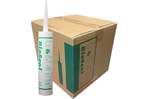 ZERED Clear BioSeal 100% Silicone Sealant Caulk Kitchen and Bath Grade, Waterproof and No Odor No Color Change 10.1 Ounce Cartridge, 25 Clear Tubes Box
