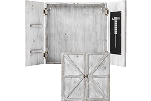 Colingmill Barn Style Dart Board Cabinet Only 24 Inch Barnwood Dartboard Case Cabinet Only with Doors Scoreboard Two Built-in Dart Holders, Dartboard Not Included