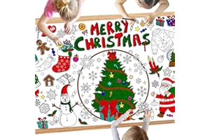SPERINGEEN Christmas Crafts for Kids, Christmas Games, Activities, Coloring Tablecloth, Gifts, Poster, Banner, Party Favors for Family or Classroom - Holiday Xmas Party Decorations