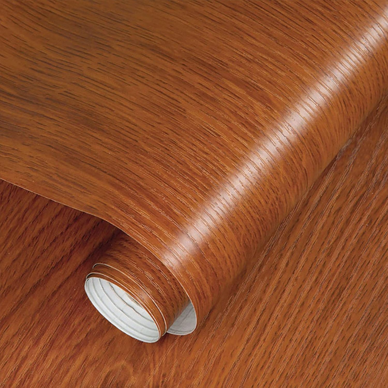 Fantasnight Vinilos para Muebles Grano de Madera Rojo MarróN Papel