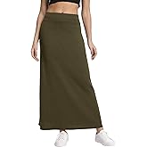 Urban CoCo Women's High Waist A-Line Maxi Skirt Comfy Ribbed Knit Long Skirt