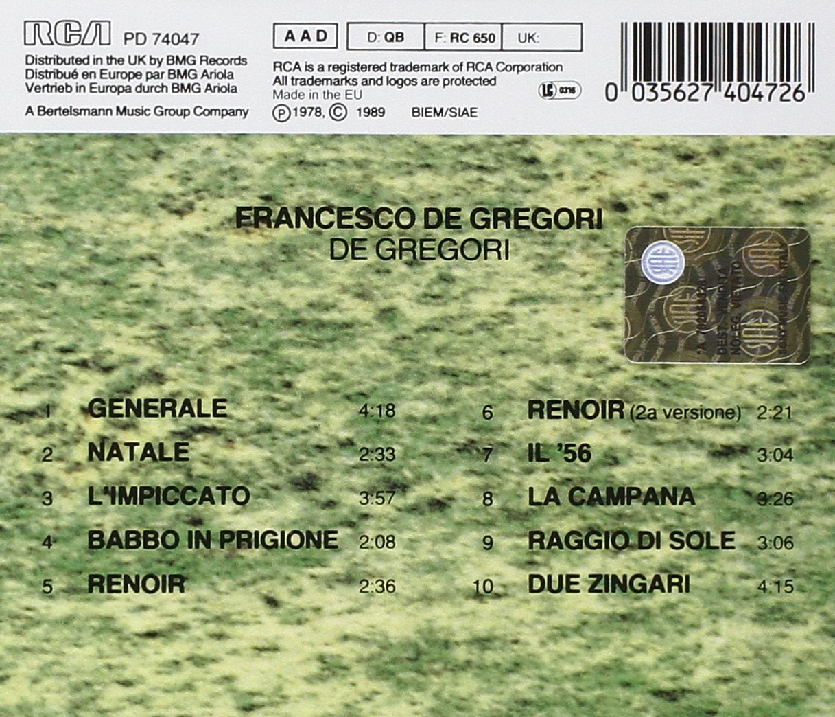 De Gregori Natale.De Gregori Francesco De Gregori Amazon Com Music