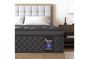 VISCOUNTESS King Mattress, 14 Inch Hybrid Mattresses Euro Top Medium Firm for Back & Lumbar Support, 100 Night Trial, Individual Pocket Spring Bed for Motion Isolation & Pressure Relief