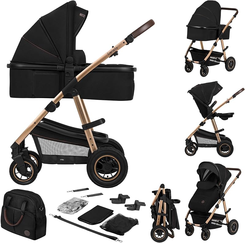 Amber Kinderwagen 2 in 1 Kombikinderwagen, Kinderwagen Set