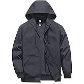 Pursky Men's Casual Cotton Jacket Lightweight Canvas Work Jacket Hooded Stylish Durable Windbreaker
