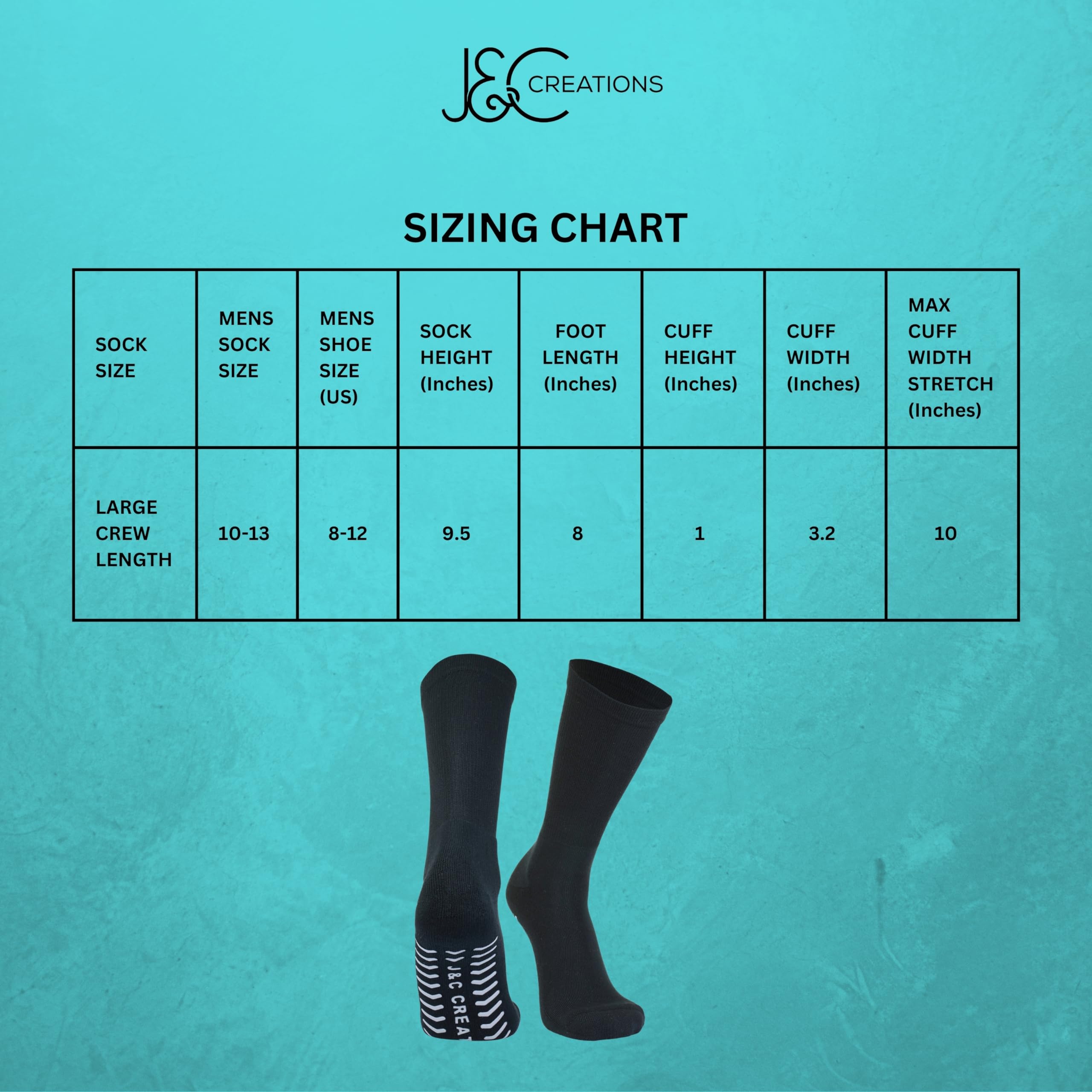 J&C Creations Premium Quality Grip Socks Men Size 10-13 - Hospital Socks For Men With Grips - 80% Viscose Bamboo