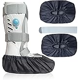 2 pcs Air Cam Walking Boot Covers, Fracture Medical Cast Boots Shoe Covers for Broken Foot Ankle Recovery With Waterproof Anti-slip and Washable (Large)
