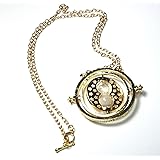 ハリーポッター ハーマイオニーグレンジャー タイムターナー レプリカ ペンダント ネックレス (ワンタッチ ラバーチョーカー & 丸かん) コスチューム用小物 ブラック 45cm