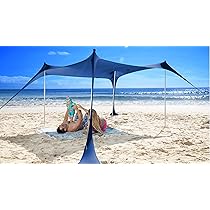SUN NINJA Beach Tent Sun Shelter UPF50+ - Easy Pop Up Beach Canopy