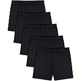 FEQO 5 Pack Girls Bike Shorts Cotton Cartwheel Shorts for Under Dress Dance, Multi-Color