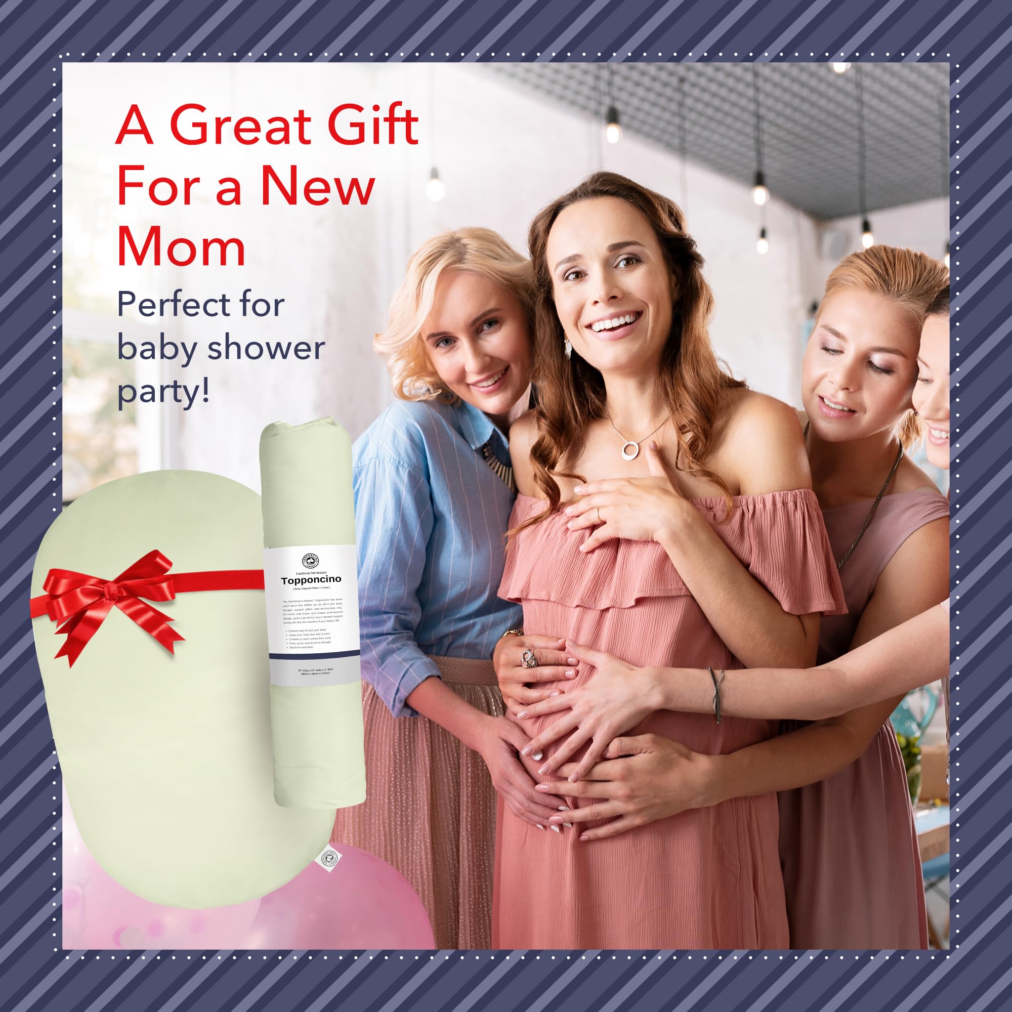 Montessori Baby Topponcino | Multifunctional Authentic Montessori Design | Simple Newborn Holding & Feeding Baby Support Pillow | Clean Infant Tummy Time Mat (Original, Sage Green)