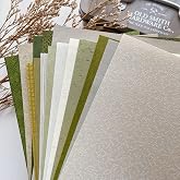 15 Sheets Textured Scrapbook Paper Assorted Set - Mixed Special Craft Paper for Scrapbooking Junk Journaling Supplies Bullet Journal Planner Collage Card Embellishments 5.8x8.3 Inch A5 (Forest Green)