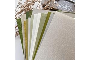ARTSMONA 15 Sheets Textured Scrapbook Paper Assorted Set - Mixed Special Craft Paper for Scrapbooking Junk Journaling Supplies Bullet Journal Planner Collage Card Embellishments 5.8x8.3 Inch A5 (Forest Green)