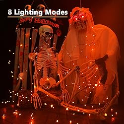 Brizled Orange Lights Halloween, 2 Pack 39.37ft 120
