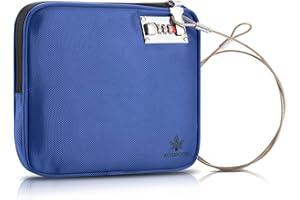 KOSMCCO Anti-Theft Locking Beach Bag, 9x7.5-inch Portable Beach Safe for Securing Your Valuables and Phone – Blue