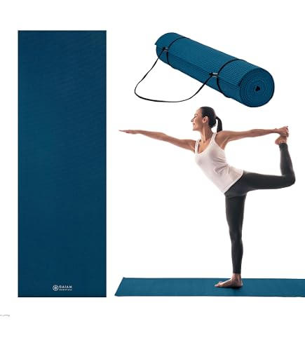 Amazon.com: Gaiam Reversible Yoga Mat, 6mm Thick Print Mat (Aqua