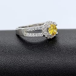 Uloveido Women's Platinun Plated Round Cut Yellow