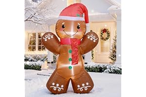 DROFELY 3.5 FT Christmas Inflatables Cute Gingerbread Man Christmas Blow up Decoration with LED Lights Outdoor Indoor Gard Yard Party Holiday Decor
