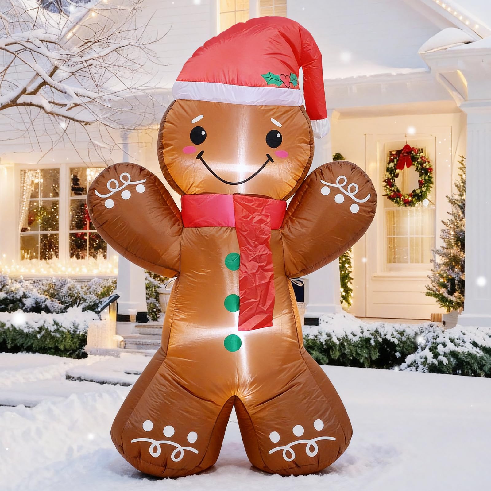 Photo 1 of *UNABLE TO TEST* DROFELY 3.5 FT Christmas Inflatables Cute Gingerbread Man Christmas Blow up Decoration with LED Lights Outdoor Indoor Gard Yard Party Holiday Decor