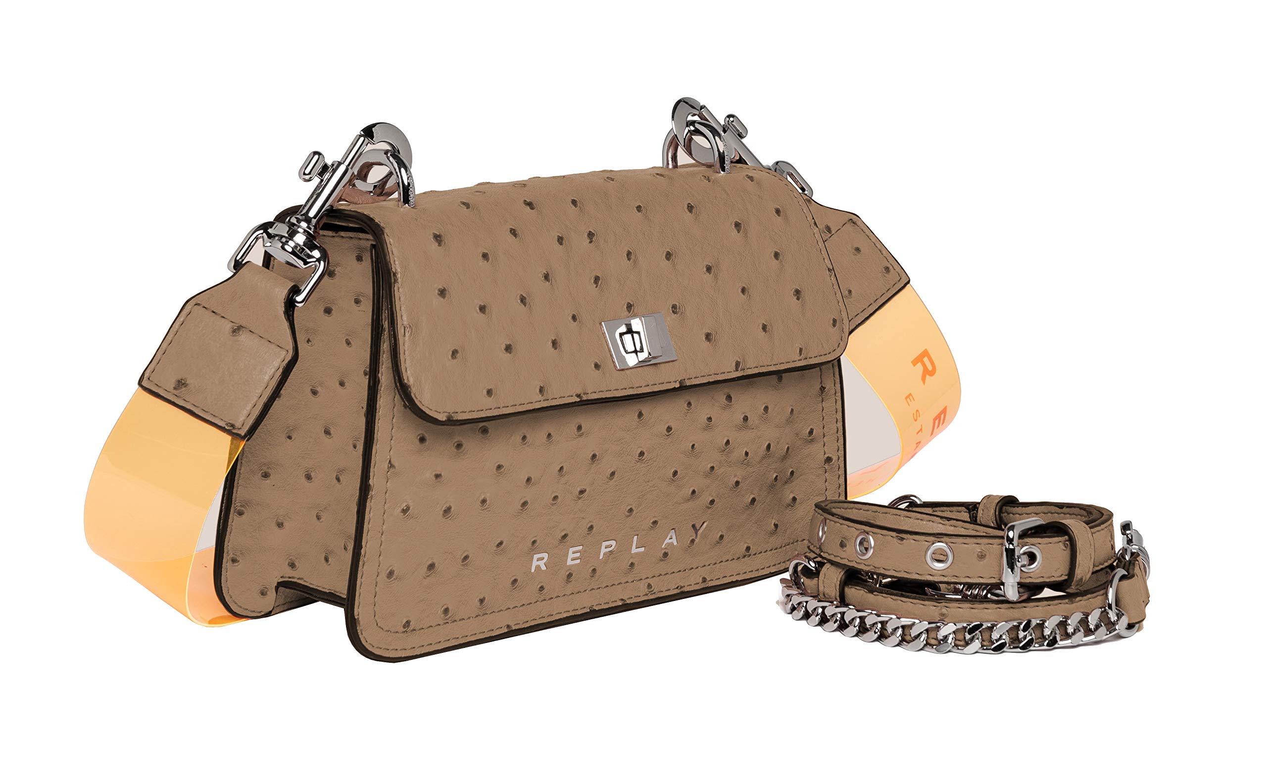 Replay Women's Fw3097 Shoulder Bag, 075 Dark Pale Beige, UNIC