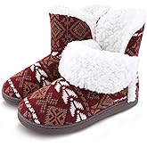 MIXIN Women Comfort Warm Fluffy Faux Fur Slipper Boots Soft Memory Foam Ankle Booties House Pull on Shoes Anti-Slip Sole Indoor Outdoor