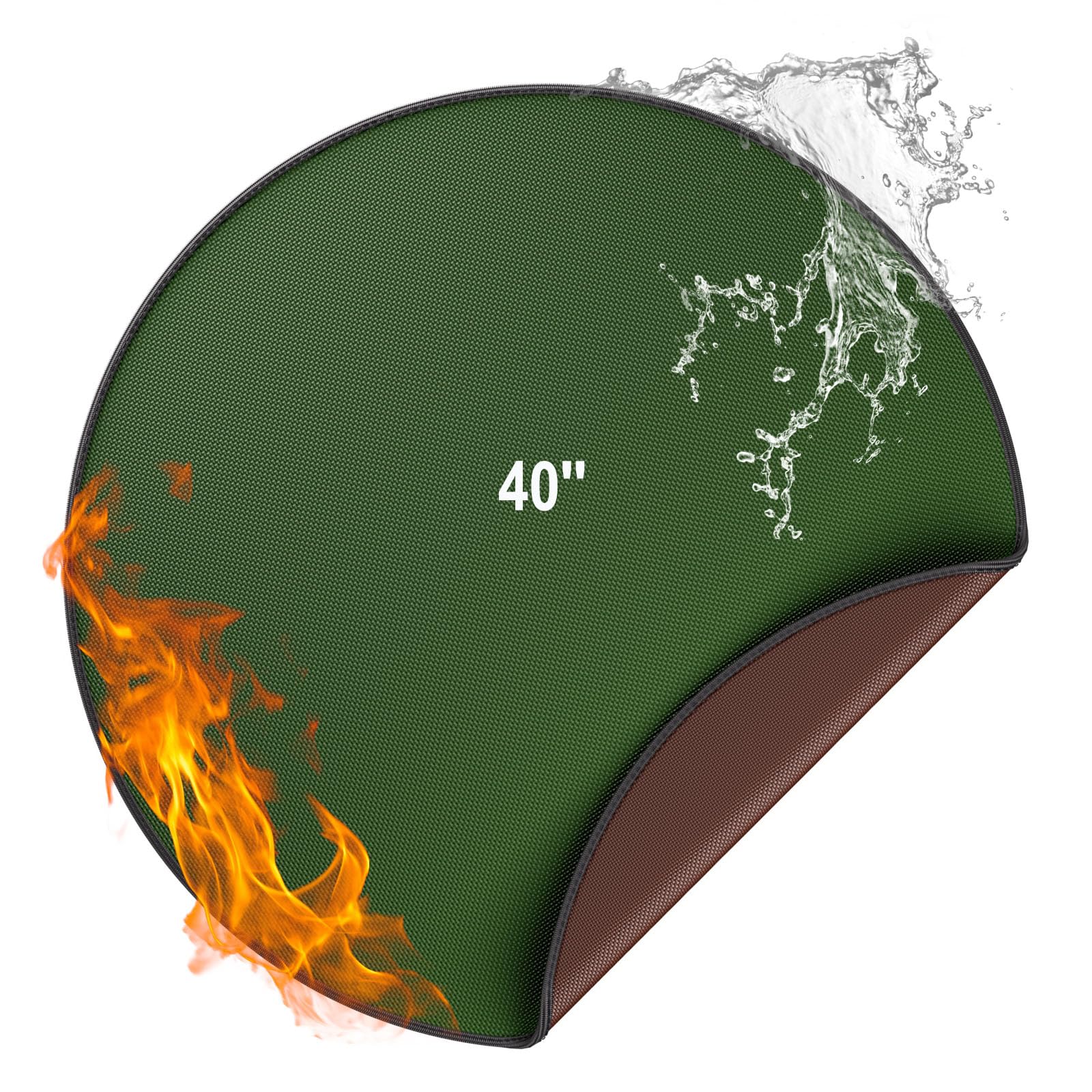 Fire Pit Mat,4200℉ Heatproof Mat 40 Inch(101CM)Round Fireproof Mat with 4200℉ Heat Insulated Thicken Protective Mat Fire Resistant Mat for Decking,Grass,BBQ,Grill,Floor,Patio,Backyard,Camping (Green)