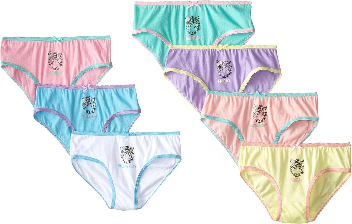 Sweet Princess Big Girls' Jasmine 7Pack Underwear