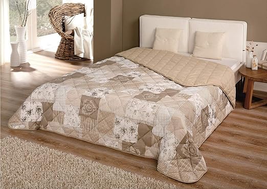 Couvre Lit Xxl Multi Usages Environ220 X 240 Patchwork Canape Jete De Lit Beige Lilas Terra Chocolat Microfibre Champagne Ca 220x240 Cm Amazon Fr Cuisine Maison