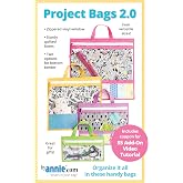 Project Bags 2.0 Sewing Pattern by ByAnnie &ndash; Zippered Project Organizer Bags with Vinyl Window, Quilted Base &amp; Handles for Sewing, Craft &amp; Travel Storage (Multiple Sizes)