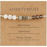 Fezodo Empath Anxiety Calming Protection Bracelets Gifts for Her, Natural Healing Natural Stone Beaded Bracelet Healing Bracelets Jewelry for Women