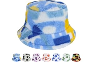 K·K Fuzzy Bucket Hat – Winter Bucket Hats for Women Furry Bucket Hat Fluffy Hat Fax Fur Warm Winter Hat for Men