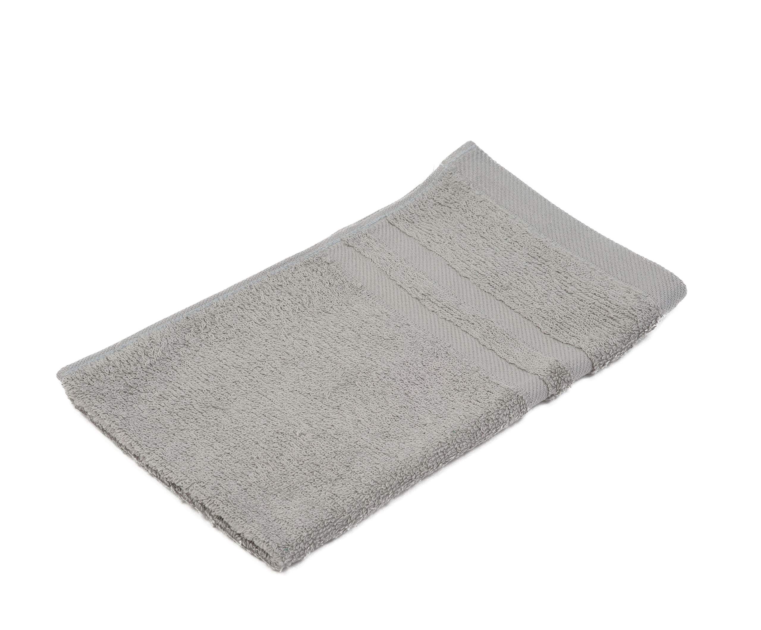 Gözze - Set of 4 Guest Towels, Soft and Absorbent, 100% Cotton, 30 x 50 cm - Silver