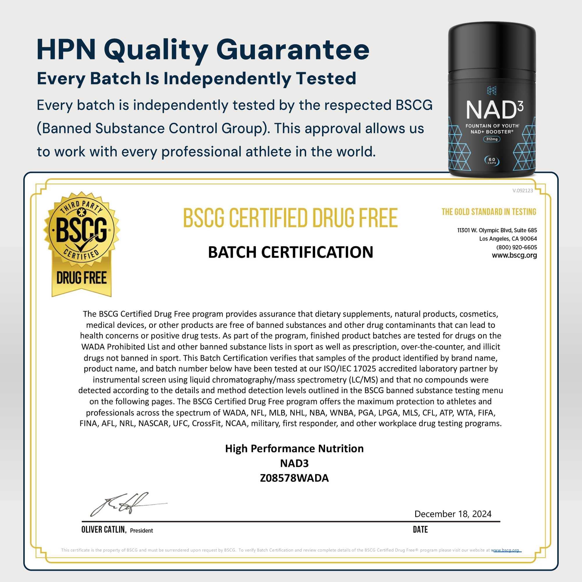 HPN NAD3 Clinical NAD+ Booster, Cellular Health & Natural Energy - NAD Supplement for Healthy Aging, Metabolic Support, NRF2 & Longevity, Nicotinamide Riboside & NMN Alternative, 60ct, 30-Day Supply