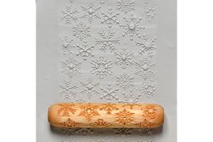 MKM Pottery Tools Wood Big Hand Rollers for Clay (BHR-33 Snowflakes)