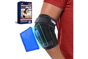 FEATOL Elbow Brace with Ice Pack for Tendonitis and Tennis Elbow-Pain Relief for Cubital Tunnel, Ulnar Nerve Entrapment, Bursitis-Reusable Ice Pack Brace for Men and Women, Medium
