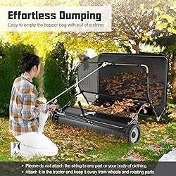 Goplus 48" Lawn Sweeper Tow Behind, Yard Sweeper