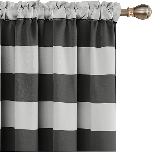 Deconovo Gray Striped Blackout Window Curtains Thermal Insulated Grey And Greyish White Striped Curtains For Bedroom 52w X 63l Gray 2 Panels Amazon Ca Home Kitchen