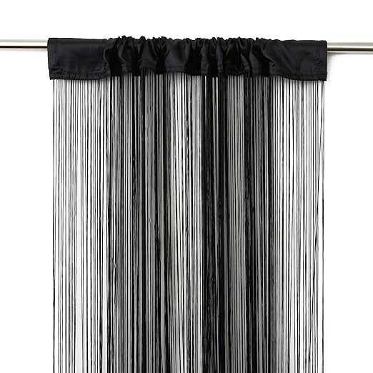 title=VICTORIA M Leonora Tenda a fili 100 x 245cm, nera | pacco da 2