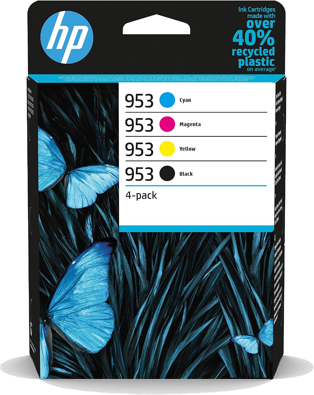 HP 6ZC69AE 953 Original Ink Cartridges, Black/Cyan/Magenta/Yellow, Multipack, Black, Cyan, Magenta and Yellow, 4 Pack