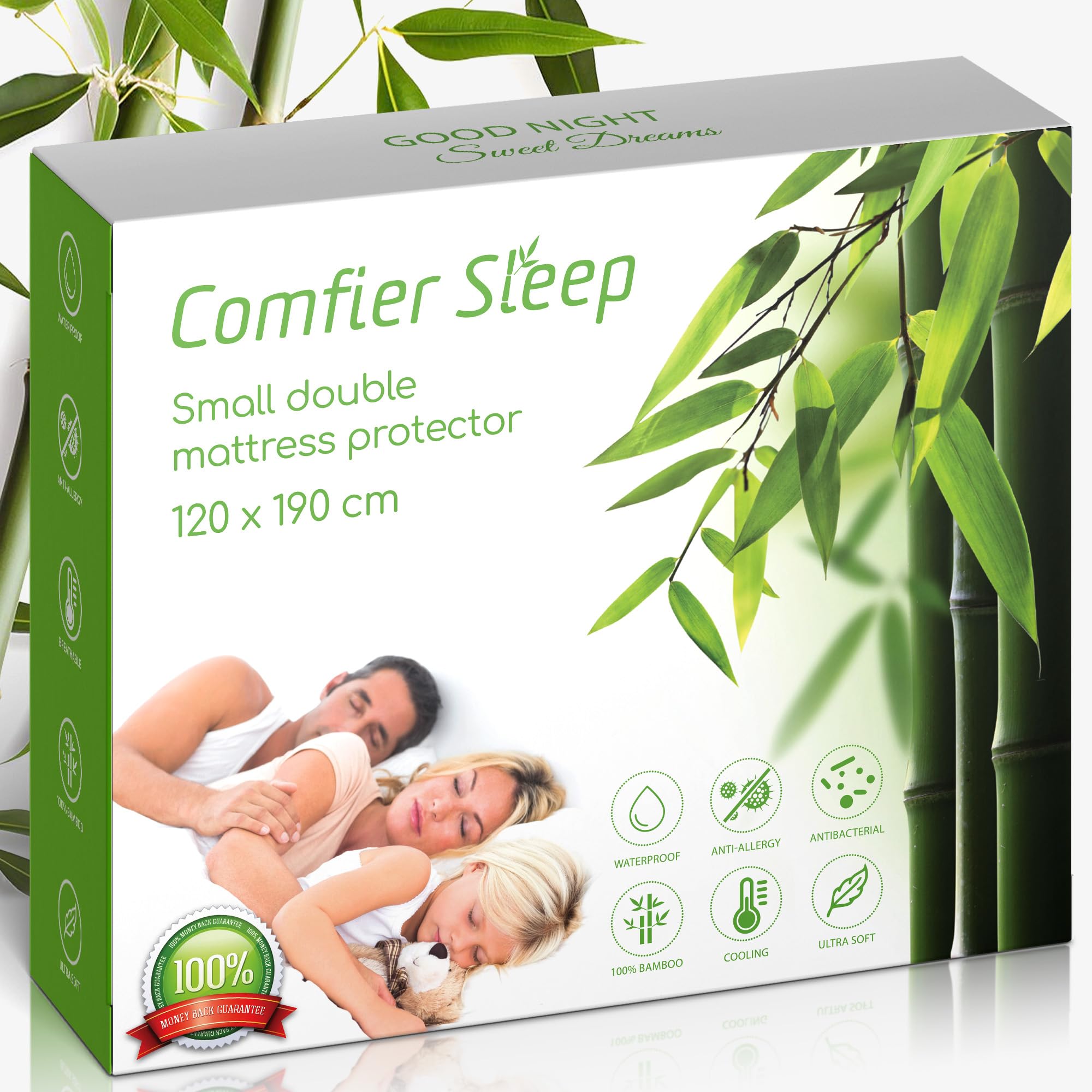 Small Double Mattress Protector 120x190cm – Soft, Hypoallergenic, 100% Bamboo Waterproof Mattress Protector Small Double