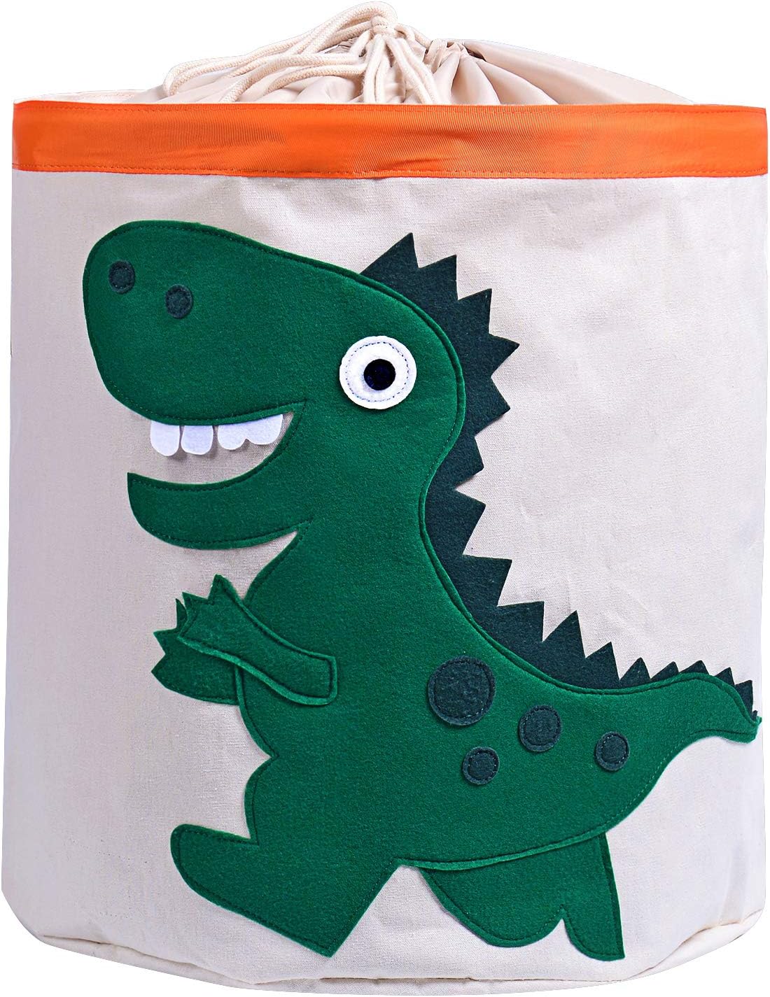 WANCR Babies Laundry Basket Kids Toy Baskets for bedroom Canvas Foldable Kids Storage Baskets with rope Baby Washing Basket with handle Nursery Laundry Basket with dinosaur pattern